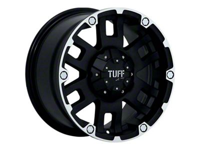 Tuff A.T. T-13 Matte Black with Machined Face 8-Lug Wheel; 20x9; 18mm Offset (06-08 RAM 1500 Mega Cab)