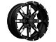Tuff A.T. T15 Gloss Black with Milled Spokes 5-Lug Wheel; 22x10; -19mm Offset (02-08 RAM 1500, Excluding Mega Cab)