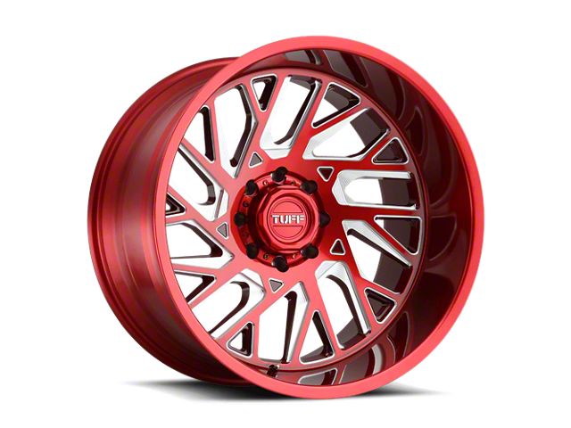 Tuff A.T. T4B Candy Red with Milled Spoke 8-Lug Wheel; 22x12; -45mm Offset (19-24 RAM 2500)