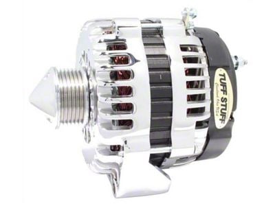 Tuff Stuff Performance Alternator with 6-Groove Bullet Pulley; 225 Amp; Chrome (2007 4.8L Tahoe)