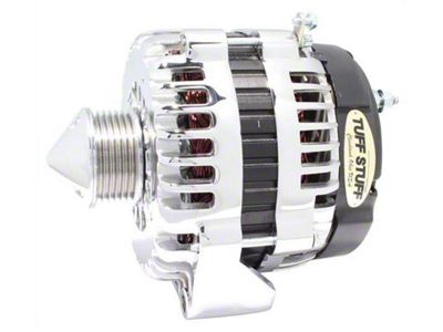 Tuff Stuff Performance Alternator with 6-Groove Bullet Pulley; 225 Amp; Chrome (2007 4.8L Yukon)