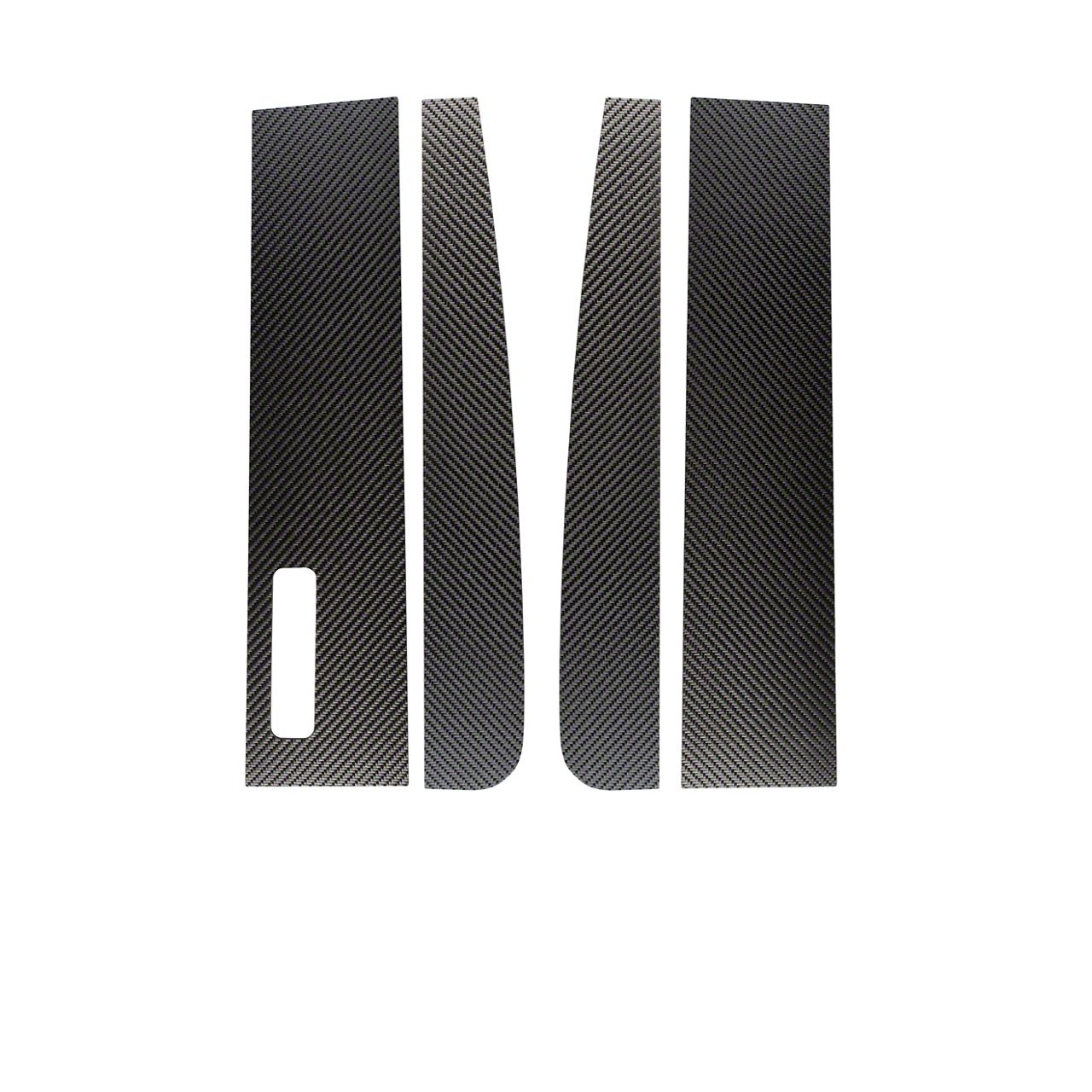 F150 Door Pillar Accent Trim; Raw Carbon Fiber (1520 F150)