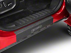 Front Door Sill Protection with F-150 Logo; TUF-LINER Black; Black and Gray (15-25 F-150)
