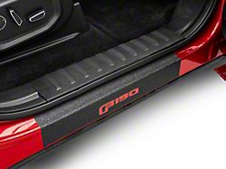 Front Door Sill Protection with F-150 Logo; TUF-LINER Black; Red (15-25 F-150)