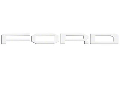 Front Grille Letter Overlays; Gloss White (17-20 F-150 Raptor)