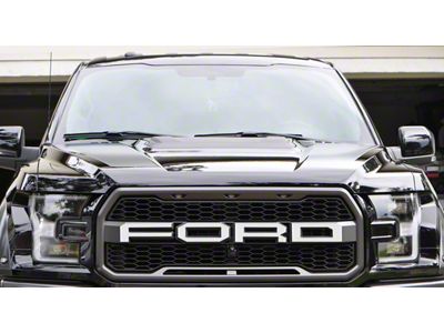 Front Grille Letter Overlays; Matte White (17-20 F-150 Raptor)