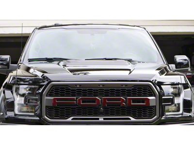 Front Grille Letter Overlays; Ruby Red (17-20 F-150 Raptor)