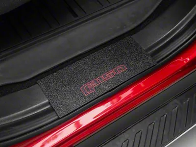 Rear Door Sill Protection with F-150 Logo; TUF-LINER Black; Black and Red (15-25 F-150 SuperCrew)