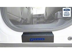 Rear Door Sill Protection with F-150 Logo; TUF-LINER Black; Blue (15-24 F-150 SuperCrew)