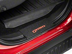 Rear Door Sill Protection with F-150 Logo; TUF-LINER Black; Red (15-25 F-150 SuperCrew)