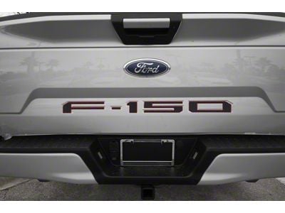 Tailgate Insert Letters; Domed Carbon Fiber with Red Outline (18-20 F-150 w/o Tailgate Applique)