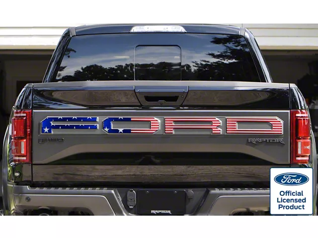 Tailgate Letter Overlays; American Flag Edition (19-20 F-150 Raptor w/ Tailgate Applique)