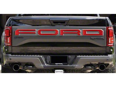 Tailgate Letter Overlays; Matte Red (19-20 F-150 Raptor w/ Tailgate Applique)