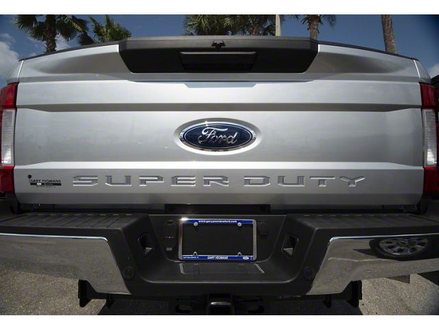 Tailgate Insert Letters; Brushed Silver (17-19 F-350 Super Duty)