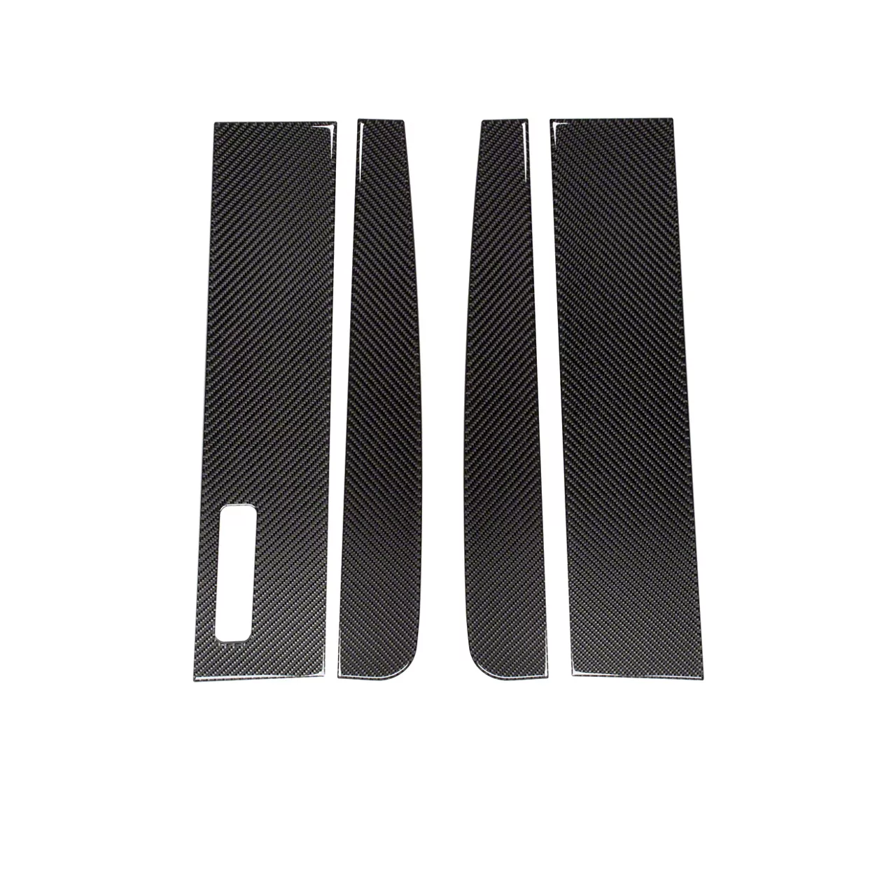 F250 Super Duty Door Pillar Accent Trim; Domed Carbon Fiber (1722 F250 Super Duty) Free