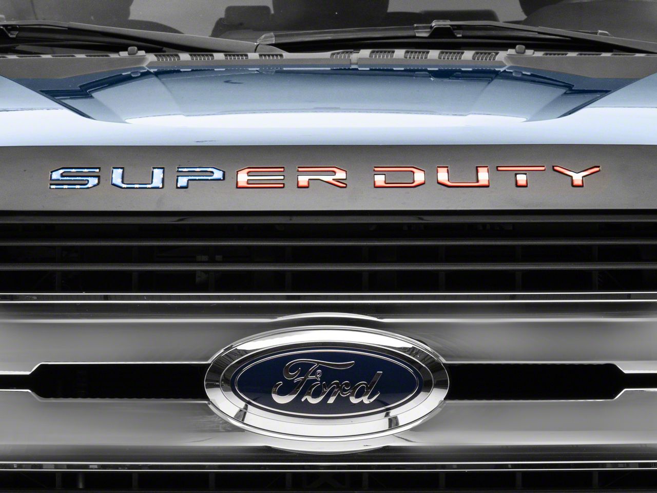 F-250 Super Duty Hood Insert Letters; American Flag Edition (17-22 F ...