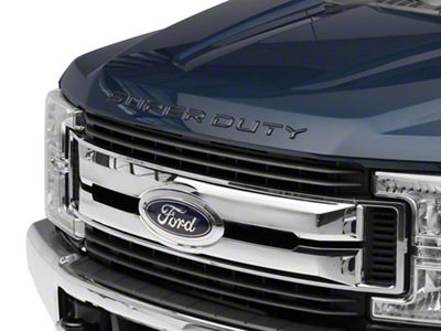 Hood Insert Letters; Gloss Black (17-22 F-250 Super Duty)