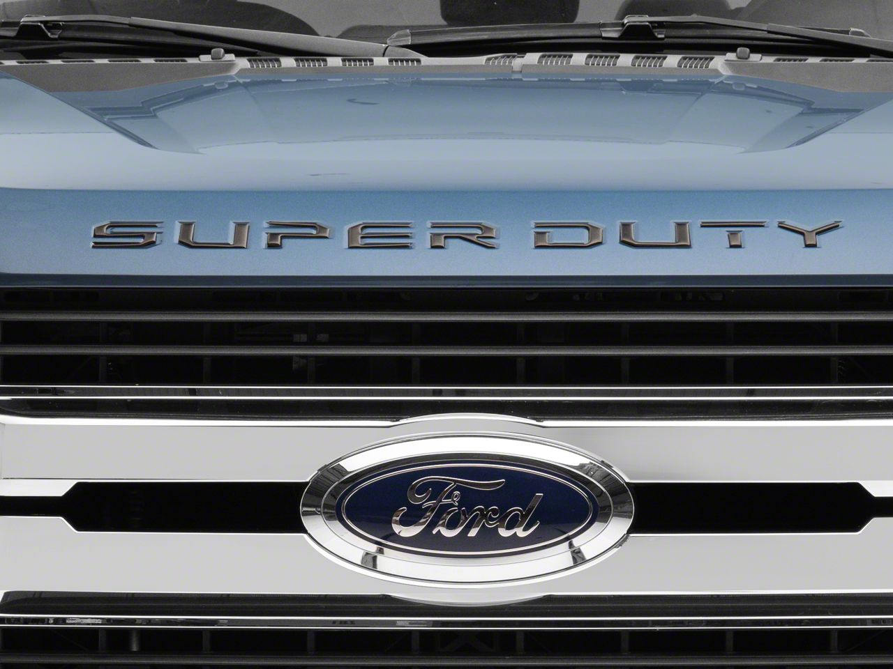 thumbnail image 2 of Ford Super Duty Hood Insert Letter Decals, Fits F250 F350 F450 2017-2018, Black Vinyl 2 of 4