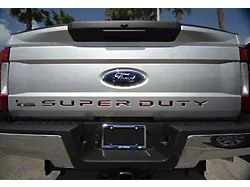 Tailgate Insert Letters; Gloss Black with Red Outline (17-19 F-250 Super Duty)