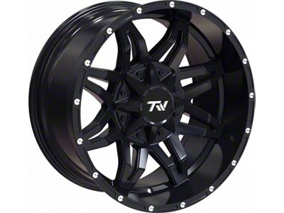 TW Offroad T2 Spider Matte Black with Milled Rivets 6-Lug Wheel; 20x9; 0mm Offset (19-23 Ranger)