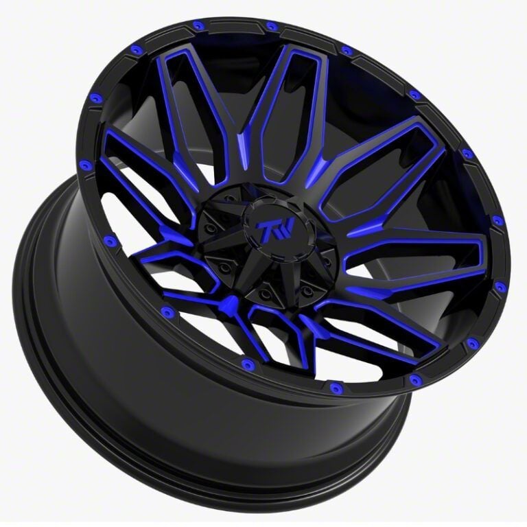 TW Offroad Colorado T3 Lotus Gloss Black with Blue 6-Lug Wheel