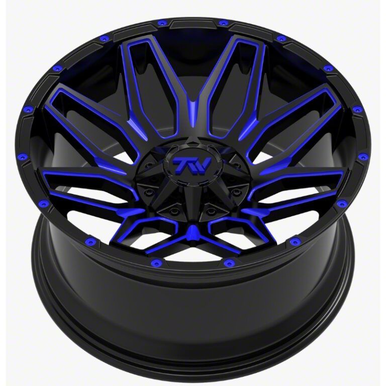 TW Offroad Colorado T3 Lotus Gloss Black with Blue 6-Lug Wheel