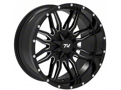TW Offroad T11 Sword Gloss Black with Milled Spokes 6-Lug Wheel; 20x10; -12mm Offset (21-25 F-150)