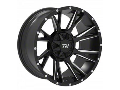 TW Offroad T12 Blade Gloss Black with Milled Spokes 6-Lug Wheel; 20x10; -12mm Offset (19-25 RAM 1500)
