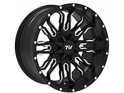 TW Offroad T8 Flame Gloss Black with Milled Spokes 5-Lug Wheel; 20x10; -12mm Offset (02-08 RAM 1500, Excluding Mega Cab)