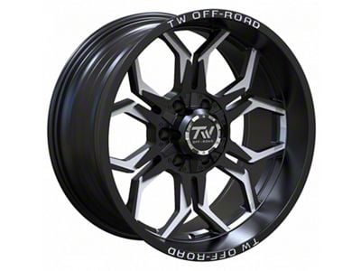 TW Offroad TF1 Gloss Black and Milled 6-Lug Wheel; 20x10; -12mm Offset (19-25 RAM 1500)