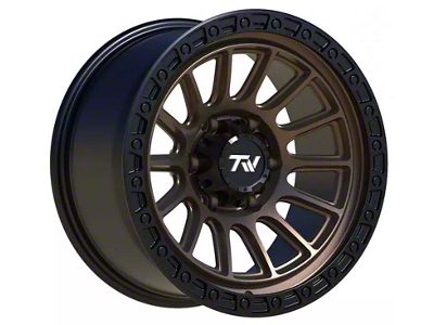 TW Offroad T22 Rotor Matte Black with Bronze 6-Lug Wheel; 17x9 ; 0mm Offset (24-25 Ranger)