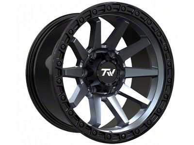 TW Offroad T21 Straight Matte Black with Gun Metal 6-Lug Wheel; 17x9 ; 0mm Offset (21-25 Tahoe)