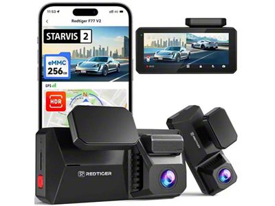 4K+1080P Windshield Dash Cam with Suction Cup Mount; 128GB (Universal; Some Adaptation May Be Required)