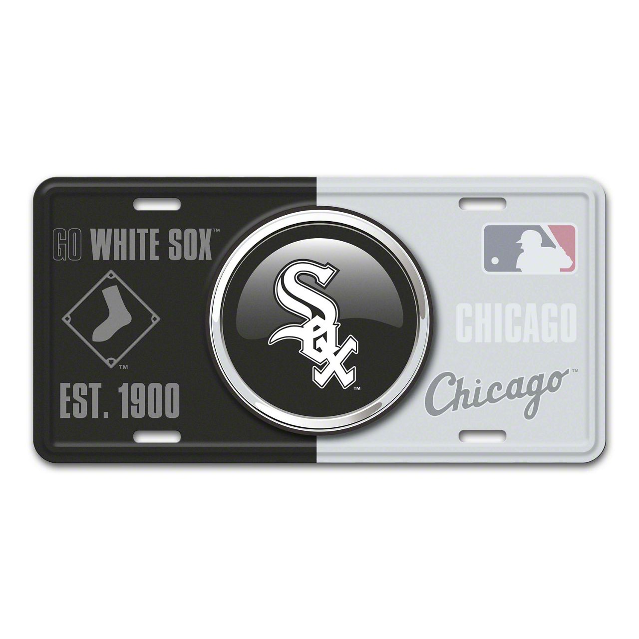 Universal AT Embossed Metal License Plate with Chicago White Sox Logo ...