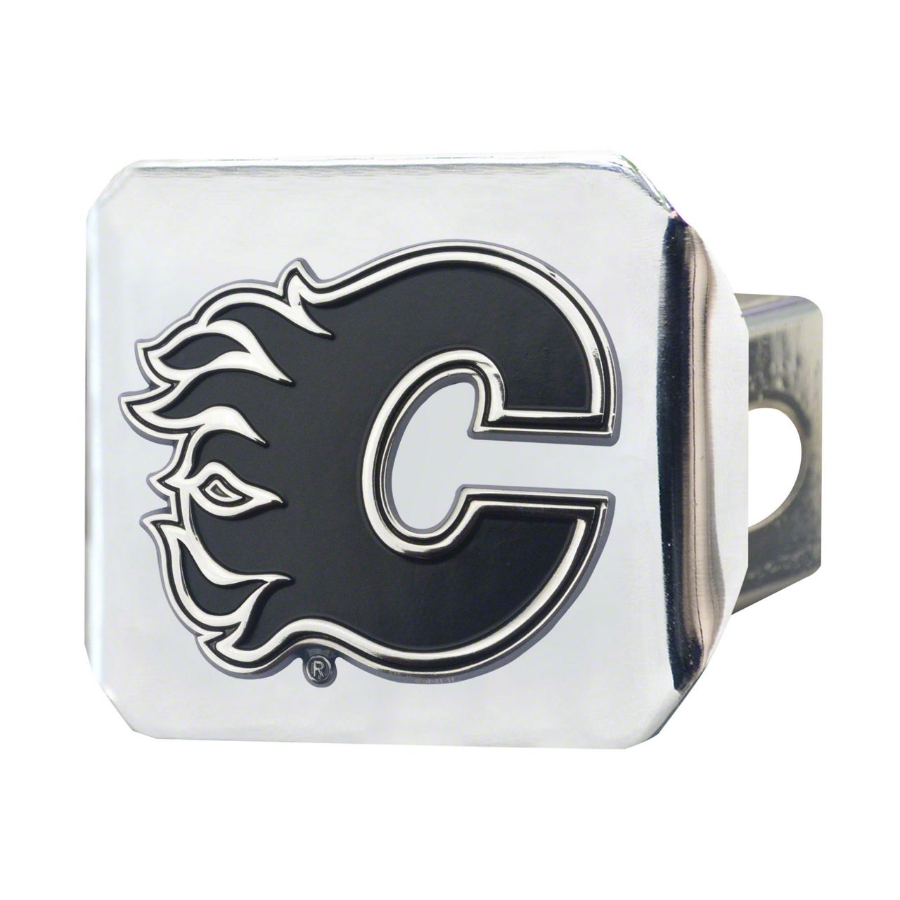 Calgary Flames Chrome Hitch Cover – 3D Metal Emblem, Fits 2” Class III Hitches, Officially Licensed