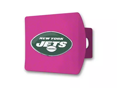 Hitch Cover with New York Jets Logo; Pink (Universal; Some Adaptation May Be Required)