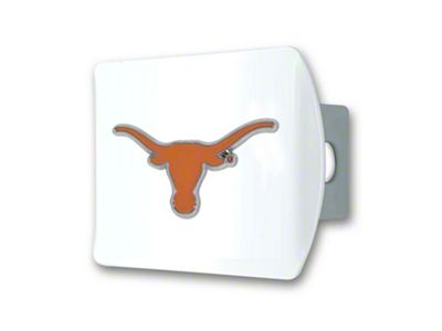 Hitch Cover with Texas Logo; White (Universal; Some Adaptation May Be Required)