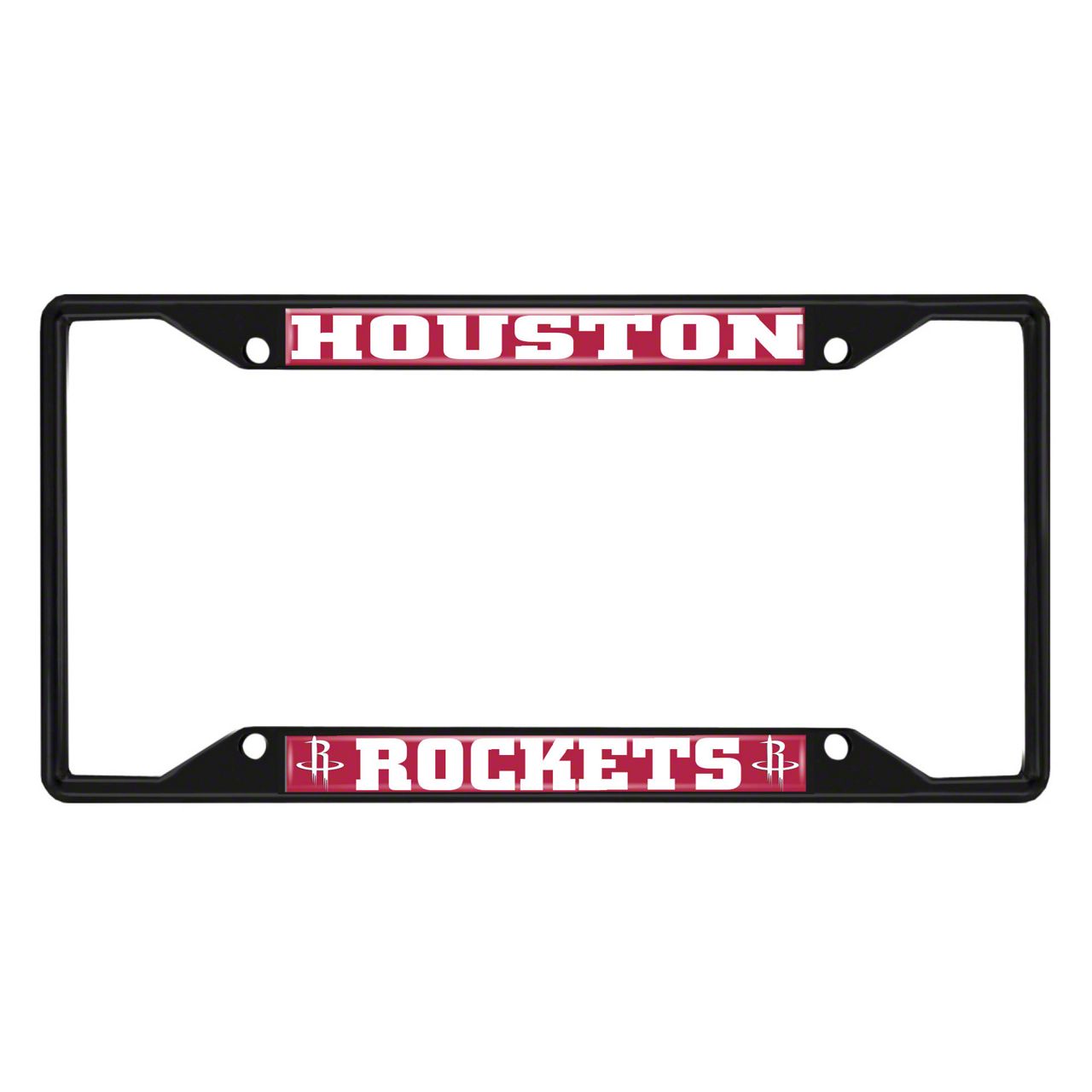 Universal AT License Plate Frame with Houston Rockets Logo; Black and ...
