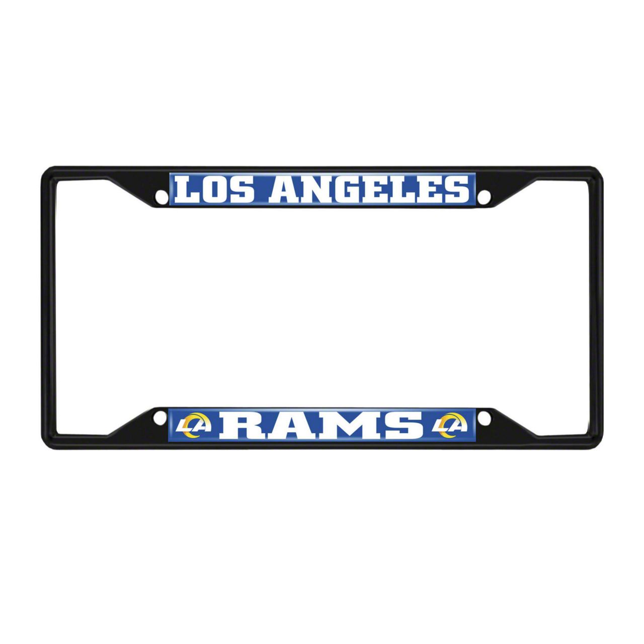 Universal AT License Plate Frame with Los Angeles Rams Logo; Black and ...