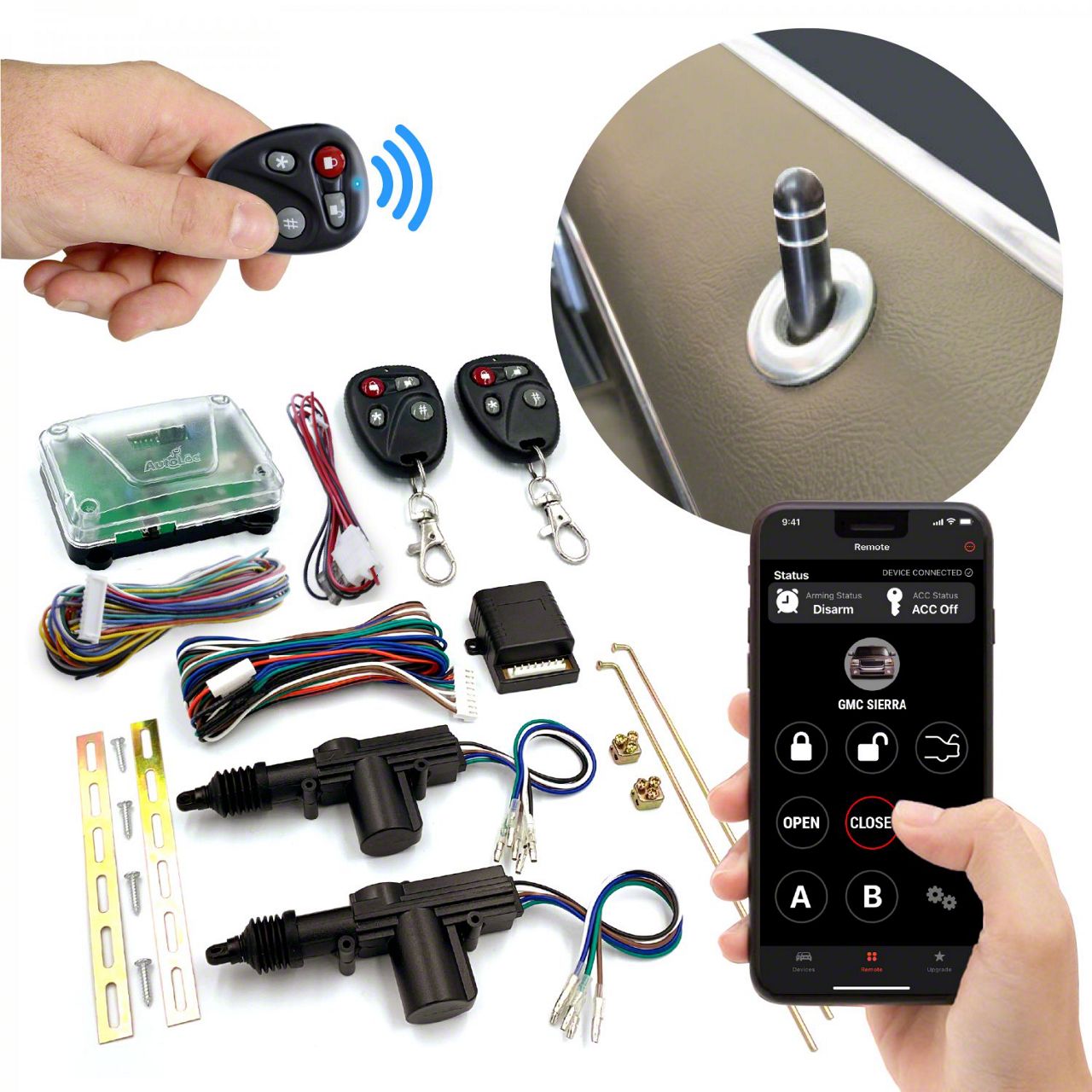 Keyless Entry Unit Universal AT Remote Keyless Entry System and Power Lock Kit; 2-Door ...