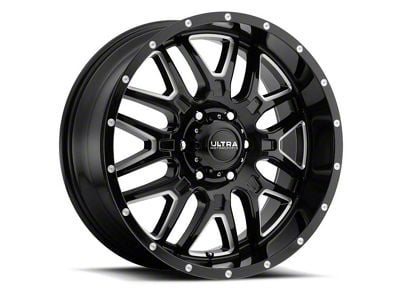 Ultra Wheels Hunter Gloss Black Milled 6-Lug Wheel; 18x9; 18mm Offset (19-24 Silverado 1500)