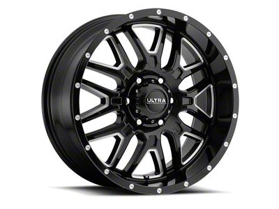 Ultra Wheels Hunter Gloss Black Milled 8-Lug Wheel; 18x9; 12mm Offset (06-08 RAM 1500 Mega Cab)