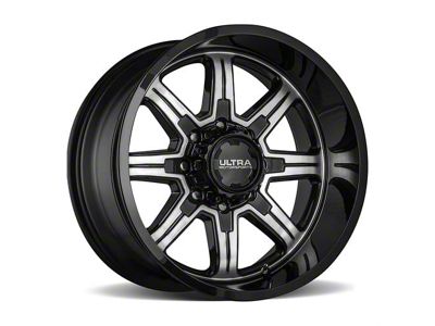 Ultra Wheels Menace Gloss Black with Diamond Cut Accents 8-Lug Wheel; 18x9; 12mm Offset (03-09 RAM 3500 SRW)
