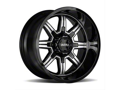Ultra Wheels Menace Gloss Black with Diamond Cut Accents 8-Lug Wheel; 20x10; -25mm Offset (03-09 RAM 3500 SRW)