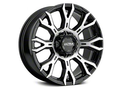 Ultra Wheels Scorpion Gloss Black with Diamond Cut Face 8-Lug Wheel; 20x9; 18mm Offset (03-09 RAM 3500 SRW)