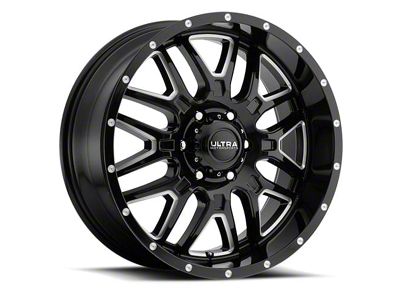 Ultra Wheels Hunter Gloss Black Milled 8-Lug Wheel; 18x9; 12mm Offset (07-10 Silverado 3500 HD SRW)