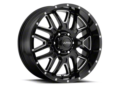 Ultra Wheels Hunter Gloss Black with CNC Milled Accents 8-Lug Wheel; 17x9; 12mm Offset (08-10 F-250 Super Duty)