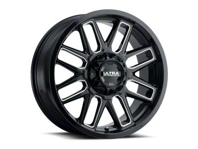 Ultra Wheels Butcher Gloss Black Milled 8-Lug Wheel; 20x9; 18mm Offset (08-10 F-350 Super Duty SRW)