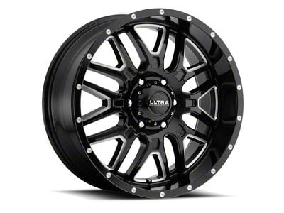 Ultra Wheels Hunter Gloss Black with CNC Milled Accents 8-Lug Wheel; 17x9; 12mm Offset (08-10 F-350 Super Duty SRW)