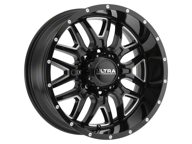 Ultra Wheels Hunter Gloss Black Milled 8-Lug Wheel; 17x9; 12mm Offset (10-18 RAM 2500)